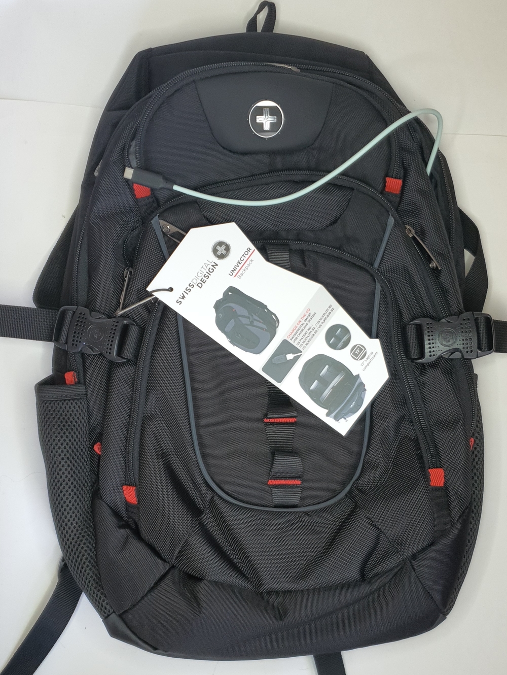 Swissdigital Design Laptop Backpack with USB Charging Port Travel Backpack NWT